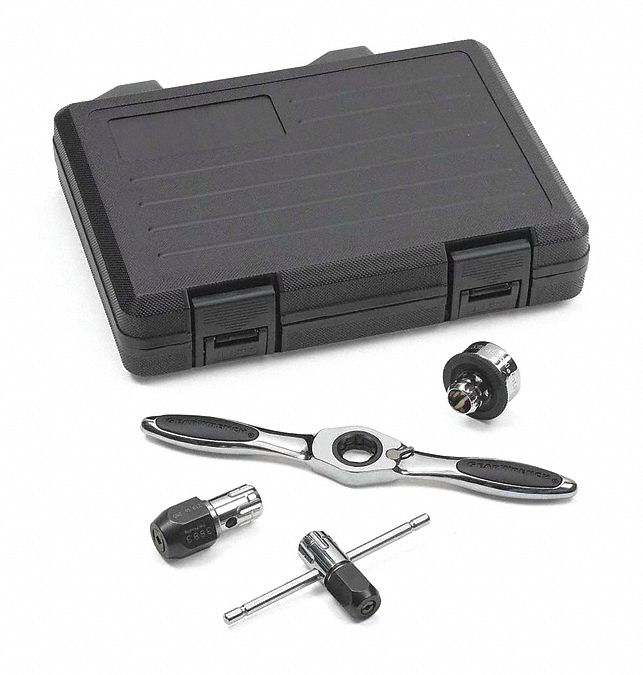 Ratcheting Tap and Die Drive Tool Set: 5 Pc