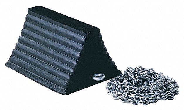 Wheel Chock: Plastic, 20 in Max Compatible Wheel Dia, 10 in Overall Lg, 8 in Overall Wd, 1 Chocks