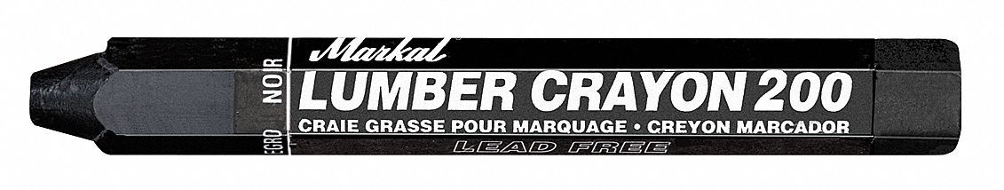D6096 Lumber Crayon Black 1/2 Size PK12