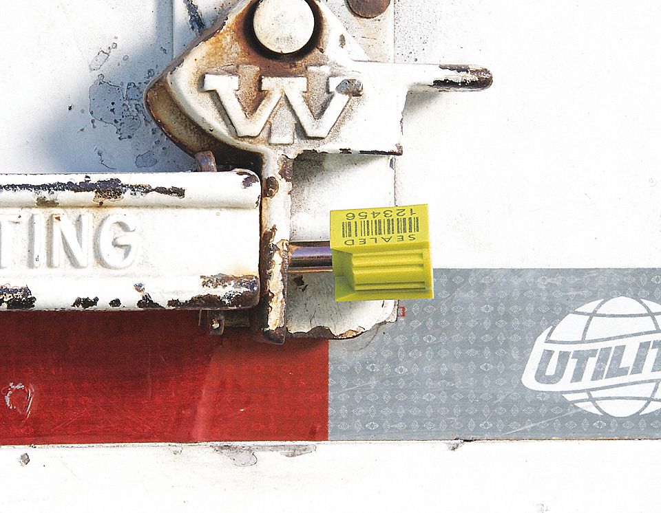 BOLT SEAL, HIGH SECURITY, WHITE, 3.5 X 3/8 IN, STEEL/PLASTIC