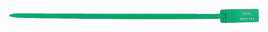 CINCH SEAL, SECURITY, NO EXPIRATION TIME,GREEN, 15.21 X 0.30 X 0.31 IN, POLYPROPYLENE