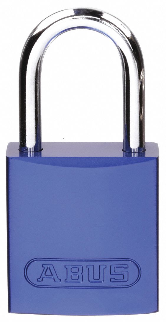 Lockout Padlock: Keyed Different, Aluminum, Compact Body Body Size, Aluminum, Std, Blue, BRADY