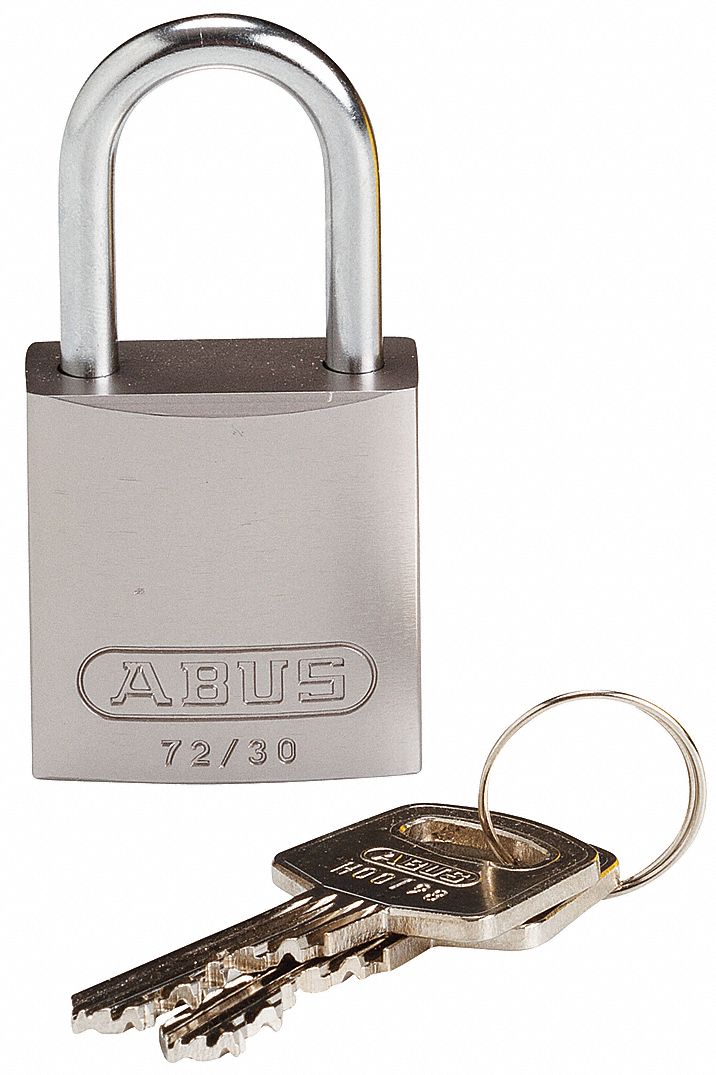 Lockout Padlock: Keyed Different, Aluminum, Compact Body Body Size, Aluminum, Std, Silver