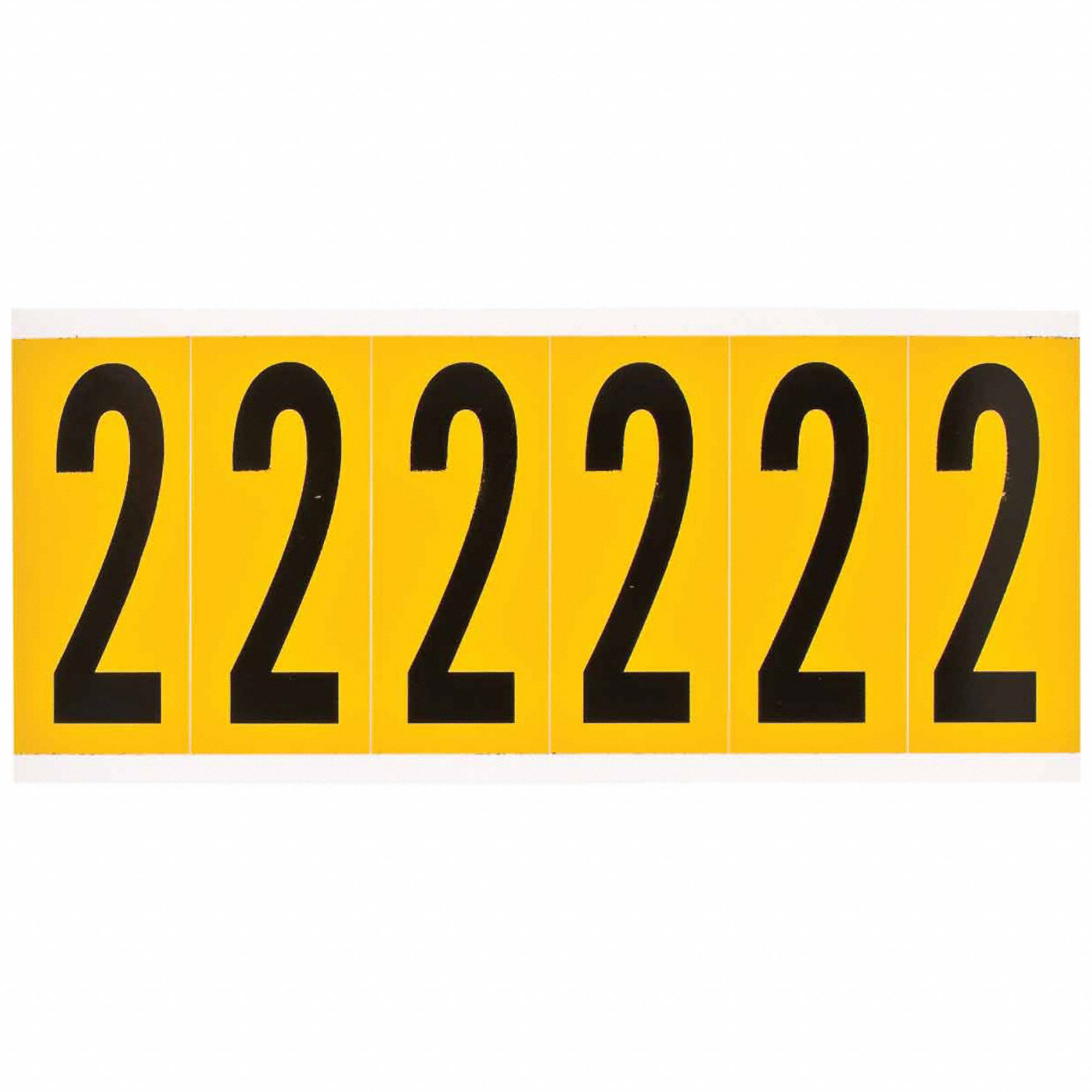 Number Label: 3 in Character Ht, Indoor/Outdoor, Non-Reflective, Gothic, Black, 2, Die Cut, 1 Pieces