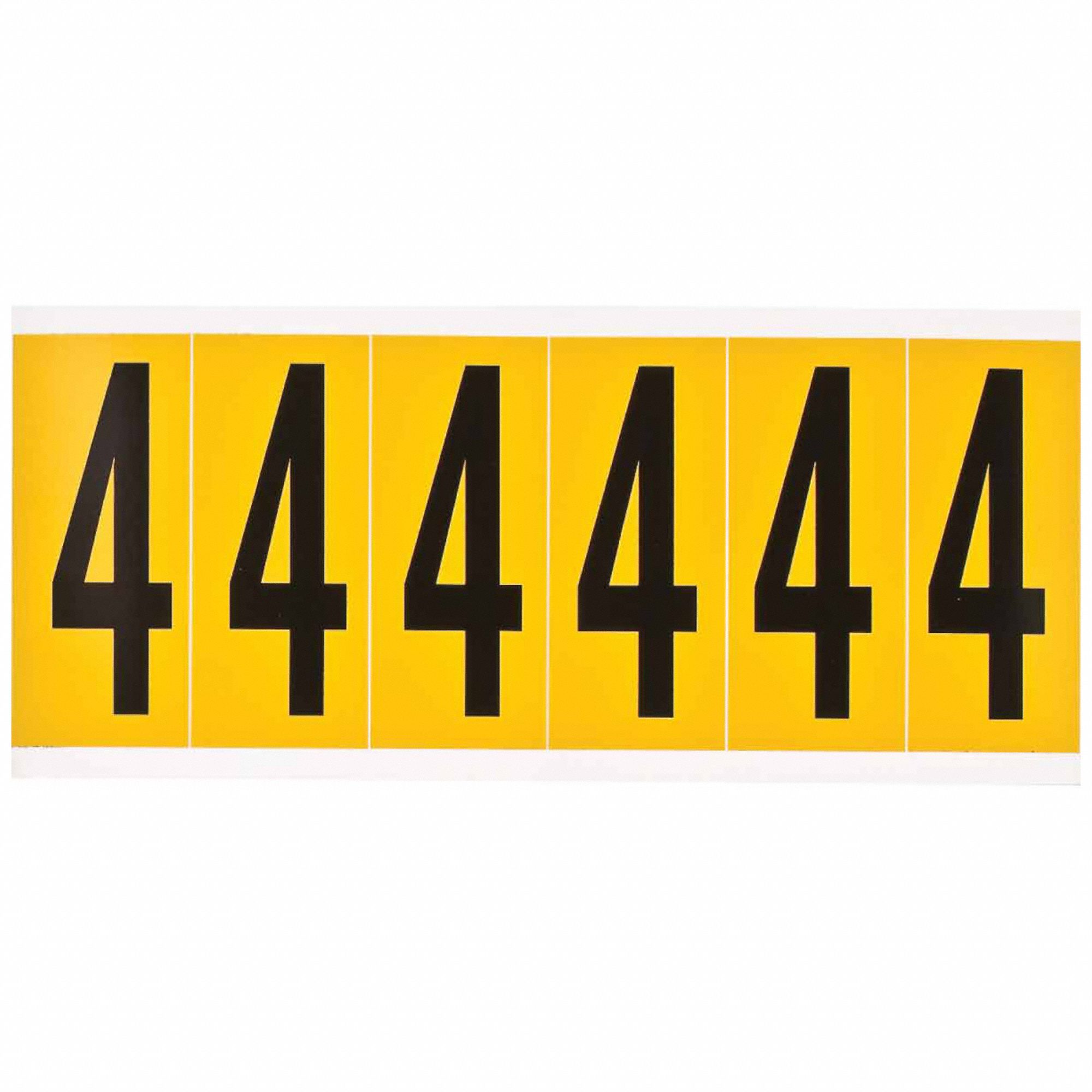 3 in Character Ht, Indoor/Outdoor, Number Label - 24UZ02|1550-4 - Grainger