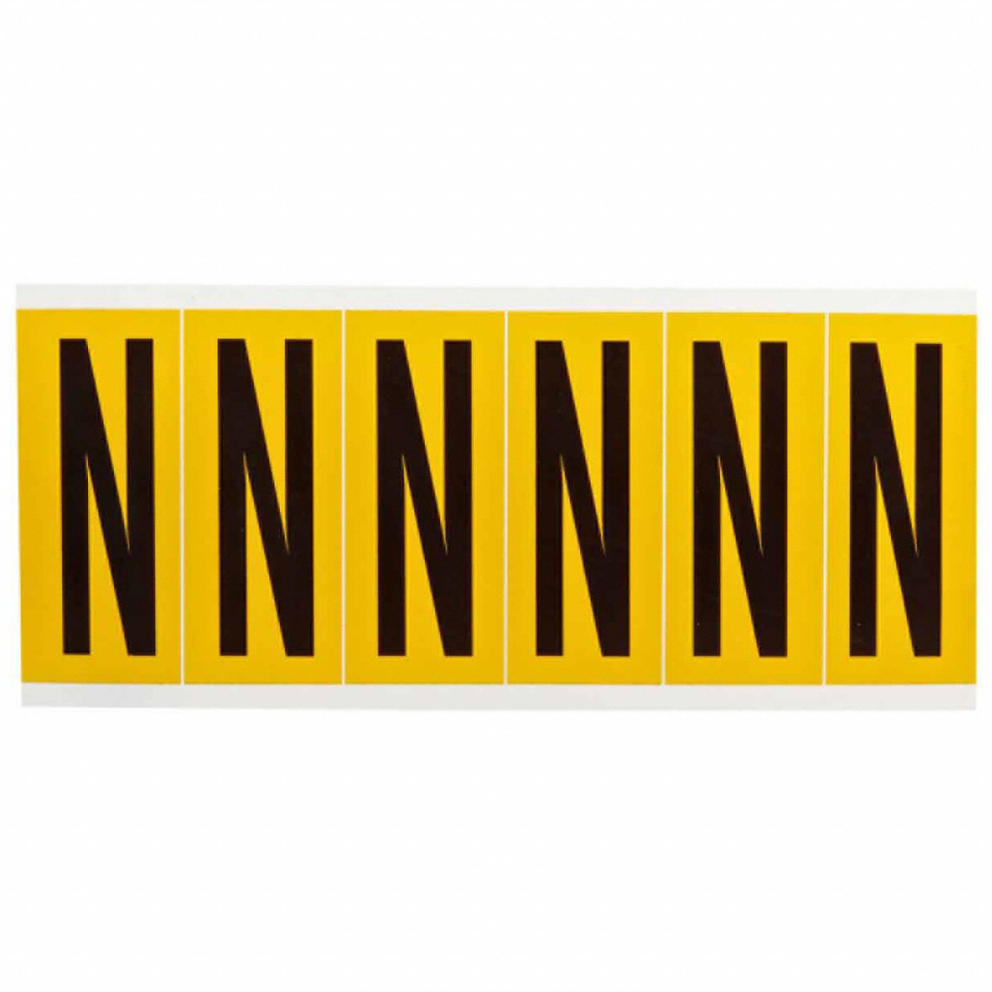 Letter Label: 3 in Character Ht, Indoor/Outdoor, Non-Reflective, Gothic, Black, Die Cut, Uppercase