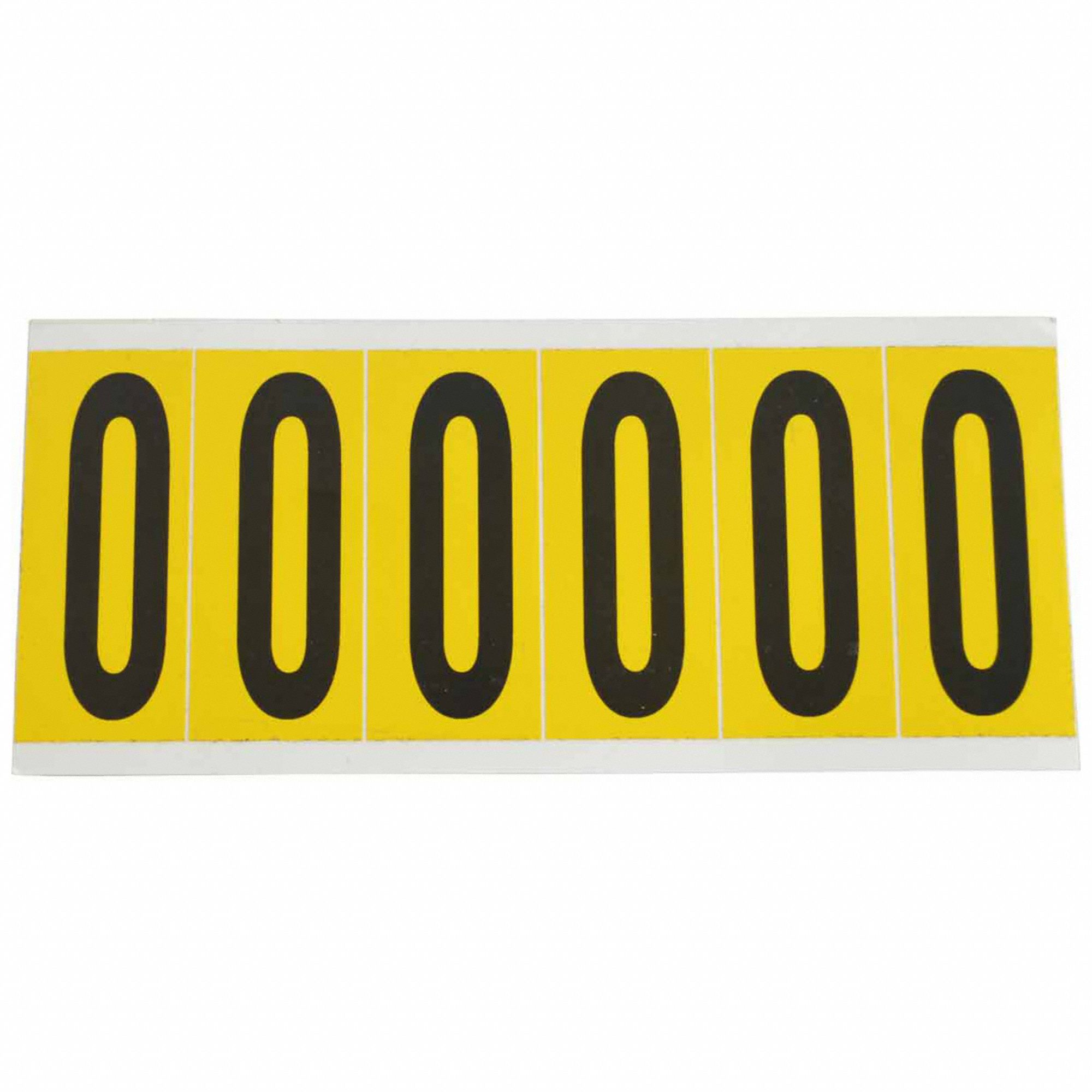 Letter Label: 3 in Character Ht, Indoor/Outdoor, Non-Reflective, Gothic, Black, O, Die Cut, 6 Pieces