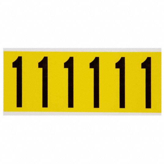 3 in Character Ht, Indoor Only, Number Label - 24UZ37|3450-1 - Grainger