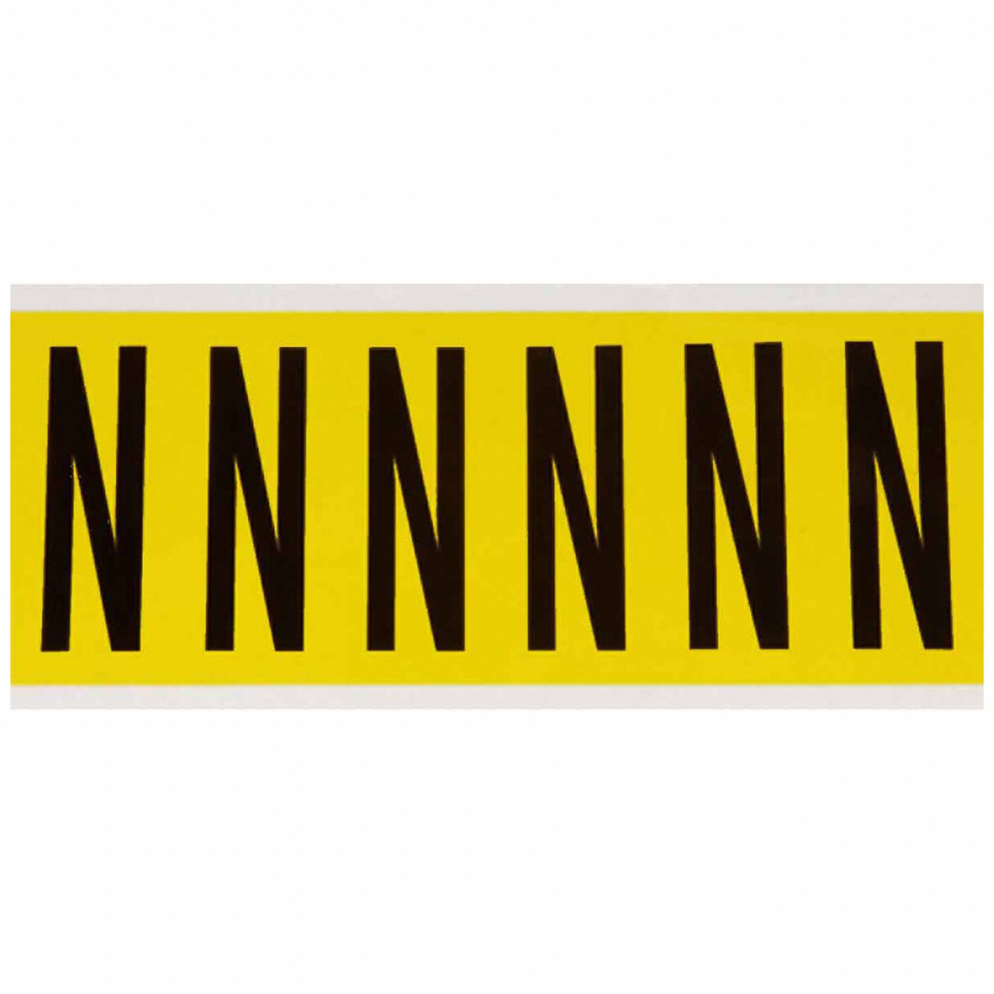 Letter Label: 3 in Character Ht, Indoor Only, Non-Reflective, Gothic, Black, Die Cut, Uppercase