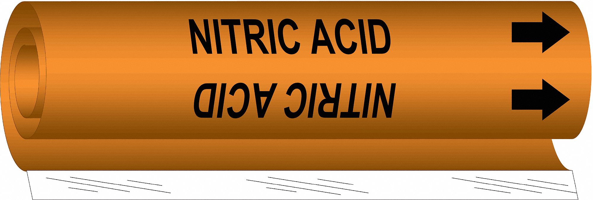 Nitric Acid, Orange, Pipe Marker 24VC795842O Grainger