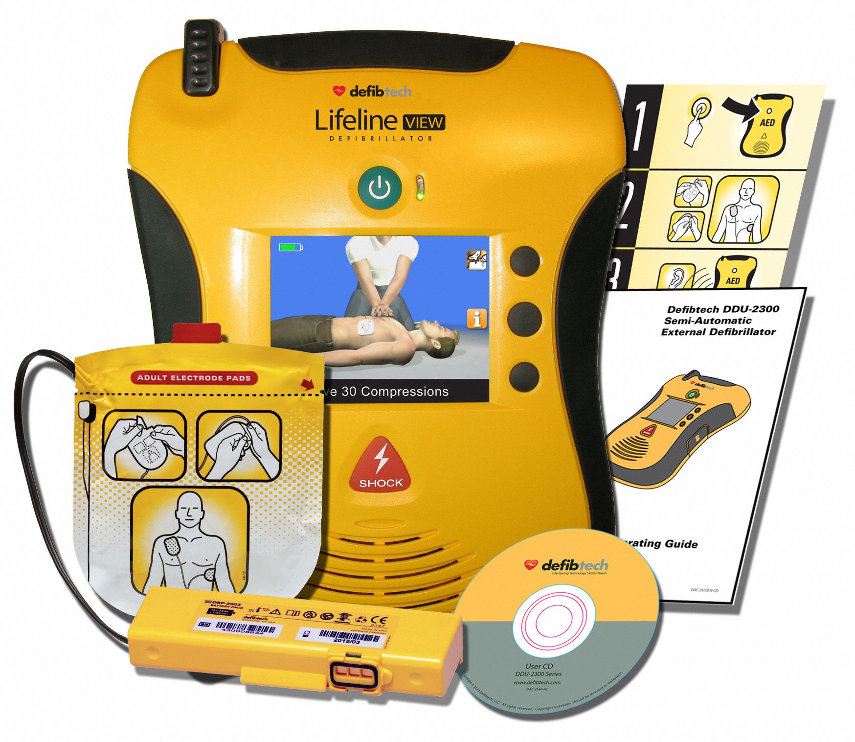 DEFIBTECH Semi-Automatic Lifeline VIEW AED, FAA Compliant - 24VL59|DCF ...