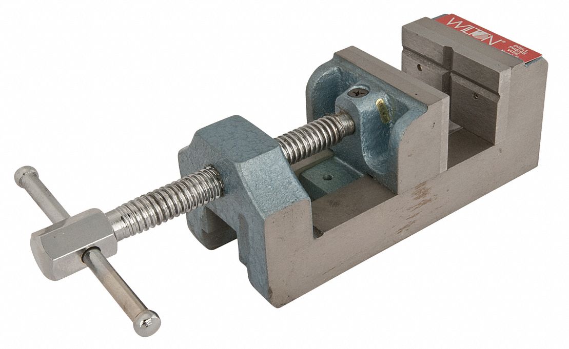 Machine Vise, Drill Press, Stationary Base, 3 1/8 in Jaw Opening (In
