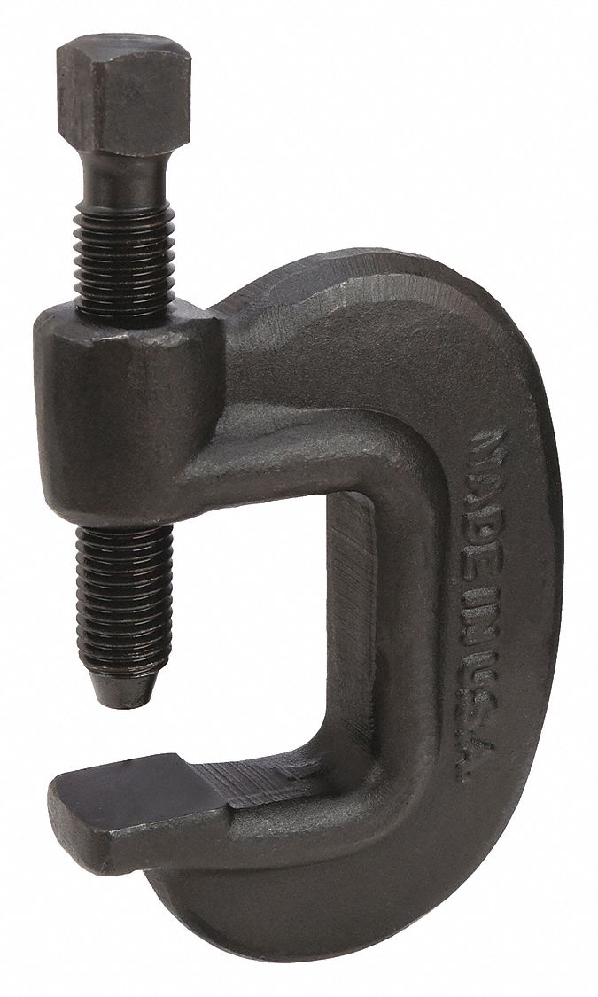 C-Clamp: Extra Heavy Duty, Flat, Fixed, Square Handle, 0 in – 2 1/2 in Jaw Opening