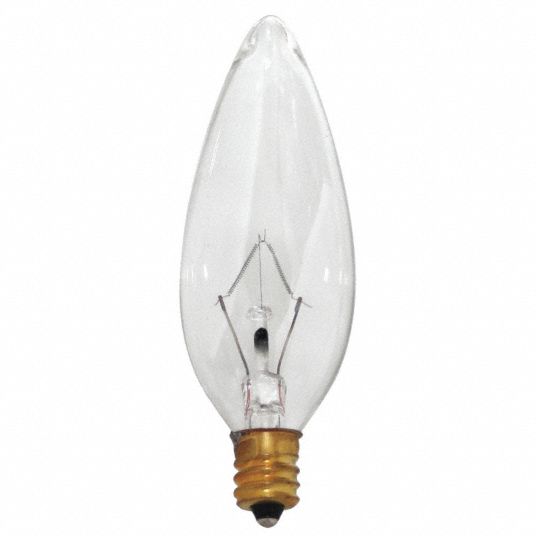 AERO-TECH Incandescent Lamp, B10, Candelabra Screw (E12), Lumens 330 ...