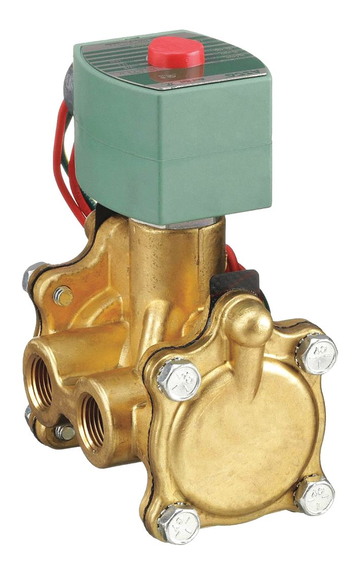 Solenoid Valve: 3-Way, Normally Closed, 1/2 in Pipe Size, 110V AC/120V AC, High Flow