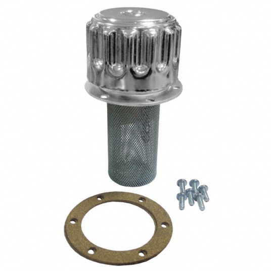 GRAINGER APPROVED Reservoir Filler Breather, 40 Micron Rating, Nickel