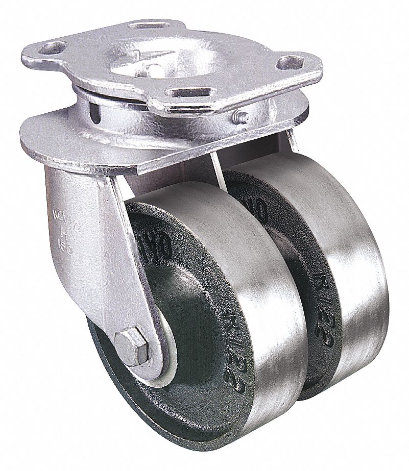 GRAINGER APPROVED Plate Caster, Kingpinless Swivel, Cast Iron, 3010 lb