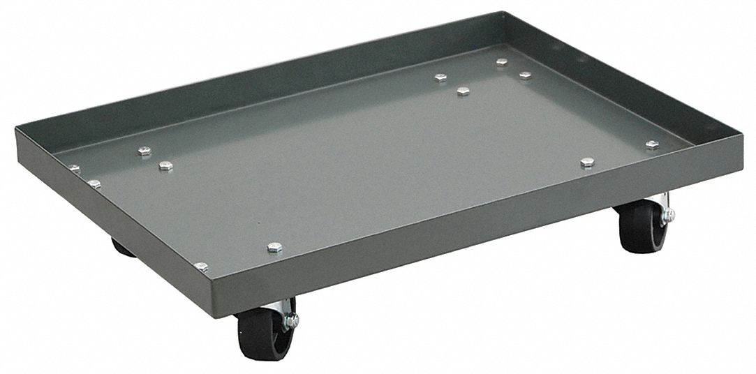 LIPPED SOLID-DECK STEEL GENERAL PURPOSE DOLLY, 500 LB LOAD CAPACITY, 4 SWIVEL