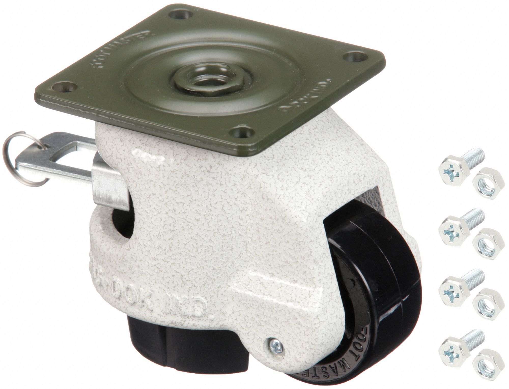 GRAINGER APPROVED Leveling Plate Caster, 550 lb, 2 in Wheel Dia