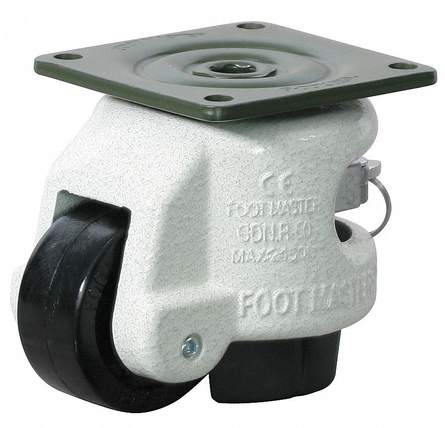 GRAINGER APPROVED Leveling Plate Caster, 550 lb, 2 in Wheel Dia