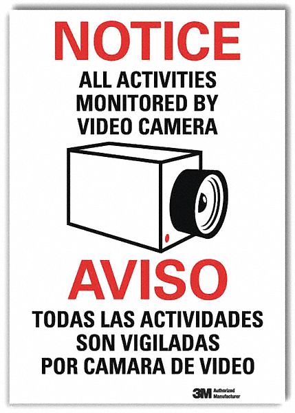 Notice Sign: Reflective Sheeting, Adhesive Sign Mounting, 10 in x 7 in Nominal Sign Size