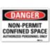 Danger: Non-Permit Confined Space Authorized Personnel Only Signs