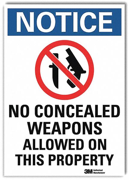 Notice Sign: Reflective Sheeting, Adhesive Sign Mounting, 7 in x 5 in Nominal Sign Size