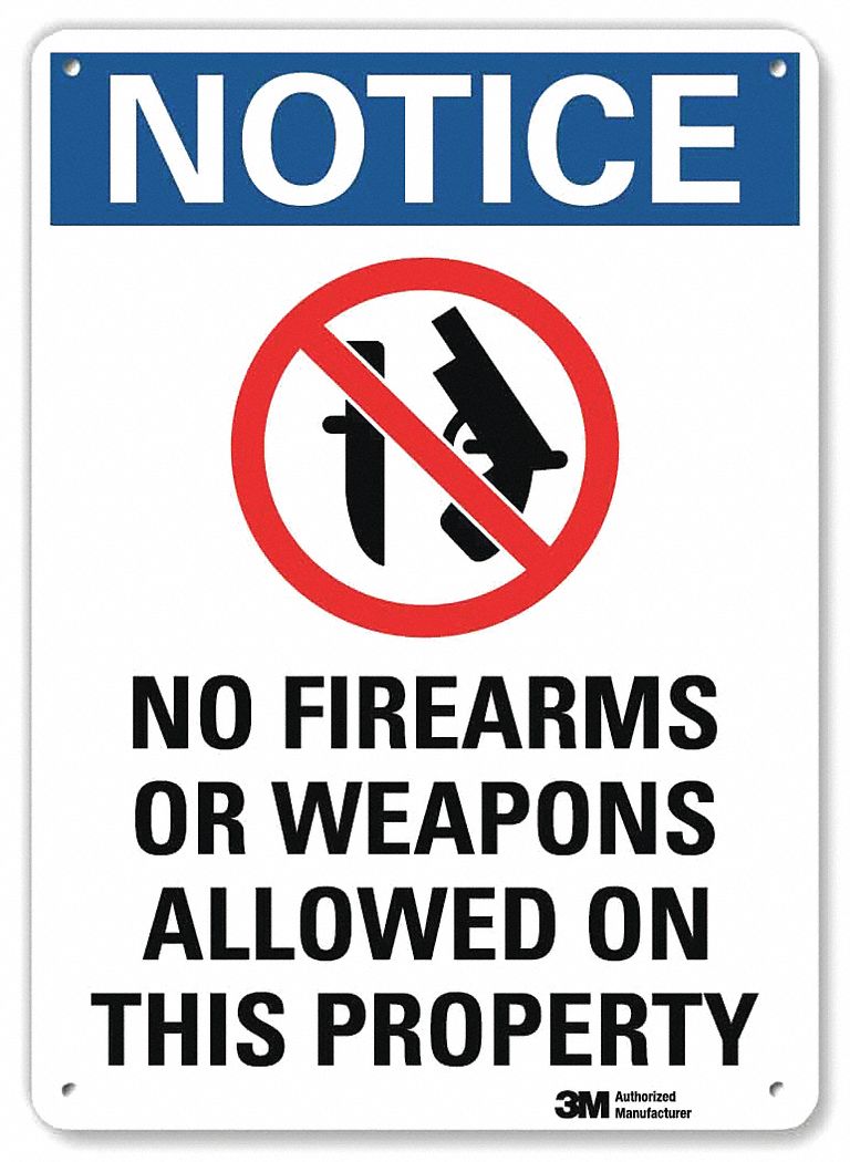 Notice Sign: Plastic, Mounting Holes Sign Mounting, 10 in x 7 in Nominal Sign Size, 0.055 in Thick