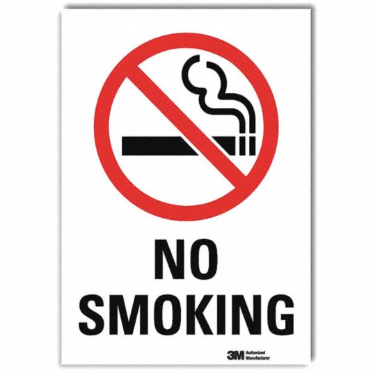 Reflective Sheeting, Adhesive Sign Mounting, No Smoking Sign - 24WT88 ...