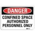 Danger: Confined Space Authorized Personnel Only Signs