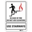 In Case Of Fire Do Not Use Elevators Use Stairways Signs
