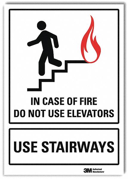 PANNEAU SECURITE,IN CASE OF FIRE,7POX5PO