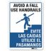 Avoid A Fall Use Handrails/Evite Las Caidas Utilice El Pasamanos Signs
