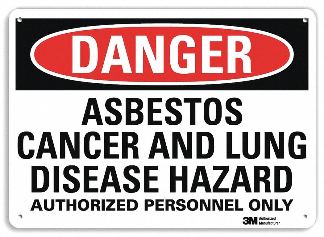 DANGER SIGN, AL, HOLE MOUNT, 7 X 10 IN, ENGINEER GRADE, ASBESTOS CANCER & LUNG DISEASE HAZARD AUTHORIZED PERSONNEL ONLY