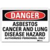 Danger: Asbestos Cancer And Lung Disease Hazard Authorized Personnel Only Signs
