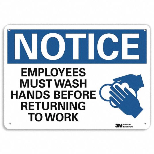 employees wash hands sign