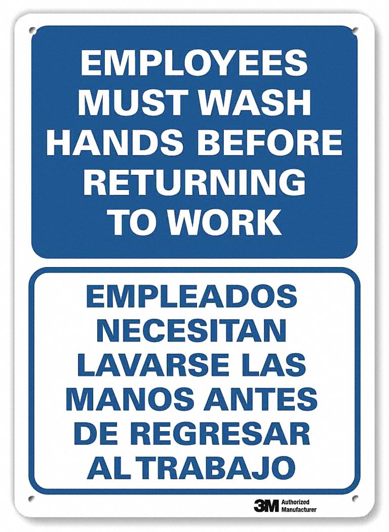 Notice Sign: Aluminum, Mounting Holes Sign Mounting, 14 in x 10 in Nominal Sign Size, 0.04 in Thick