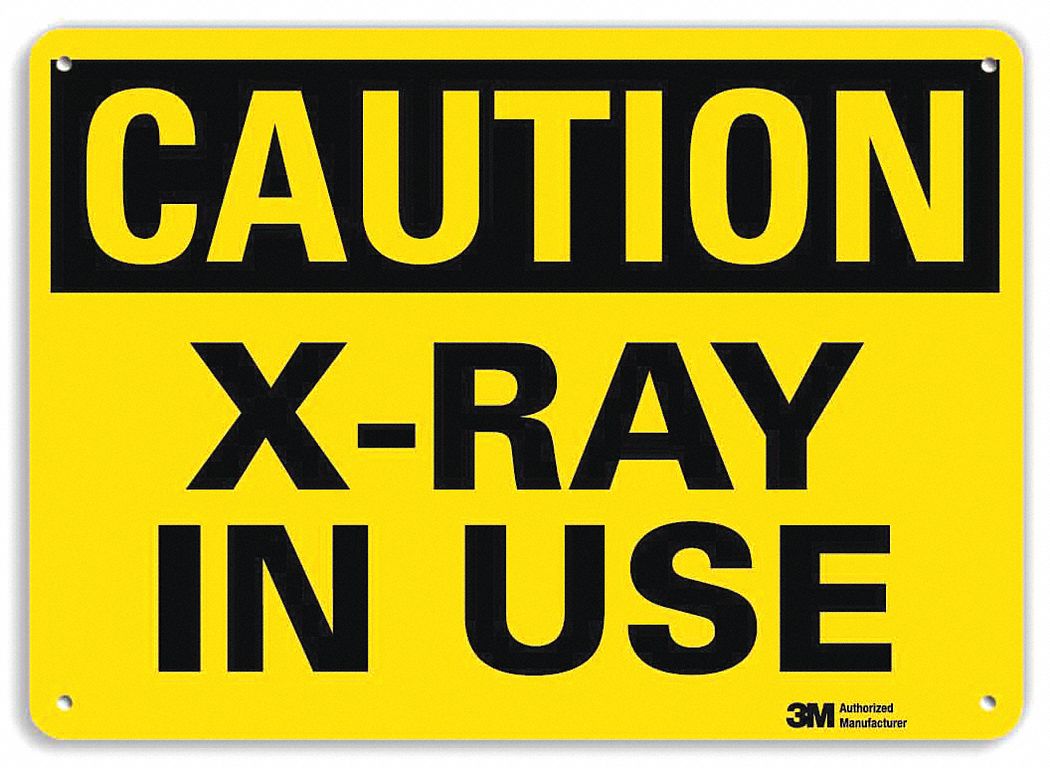 Caution Sign: Aluminum, Mounting Holes Sign Mounting, 10 in x 14 in Nominal Sign Size, 0.04 in Thick