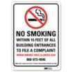 No Smoking Within 15 Feet Of All Building Entrances To File A Complaint: Www.Smoke-Free.Illinois.Gov 866-973-4646 Smoke-Free Illinois Act 95-0017 Tty 800-547-0466 (Hearing Impaired Use Only) Signs