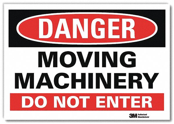 Danger Sign: Reflective Sheeting, Adhesive Sign Mounting, 7 in x 10 in Nominal Sign Size, Danger