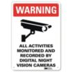 Warning: All Activities Monitored And Recorded By Digital Night Vision Cameras Signs