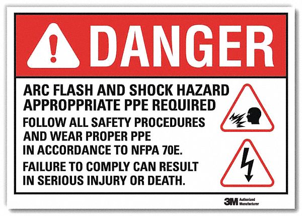 Danger Sign: Reflective Sheeting, Adhesive Sign Mounting, 7 in x 10 in Nominal Sign Size