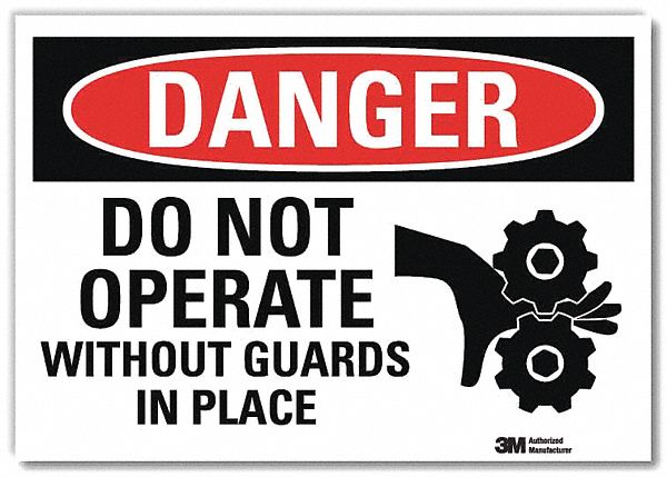 Danger Sign: Reflective Sheeting, Adhesive Sign Mounting, 7 in x 10 in Nominal Sign Size