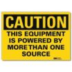 Caution: This Equipment Is Powered By More Than One Source Signs