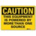 Caution: This Equipment Is Powered By More Than One Source Signs