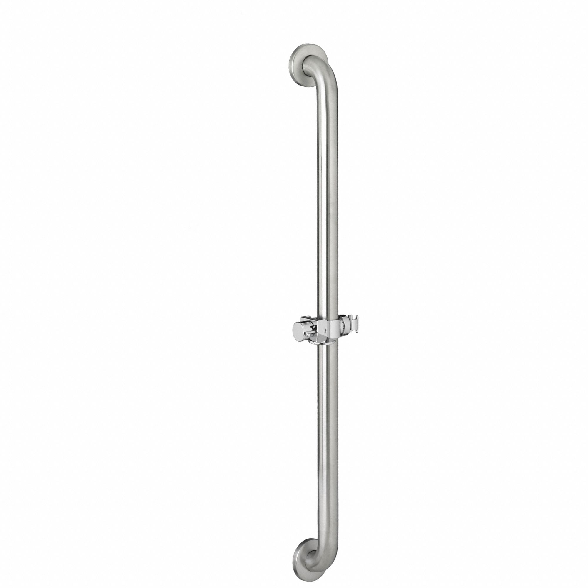 SLIDE/GRAB BAR: STRAIGHT, 36 IN L, 1½ IN DIA, STAINLESS STEEL, POLISHED CHROME