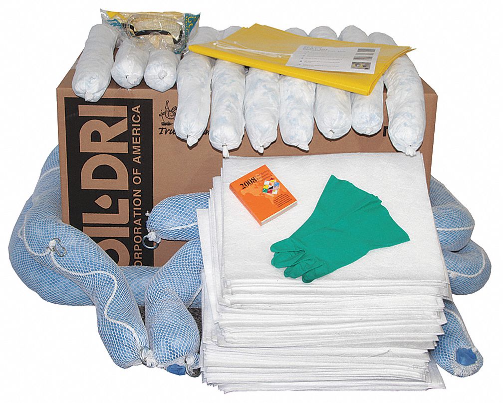 OILDRI, 50 gal Volume Absorbed Per Kit, (2) Pr Protective Gloves