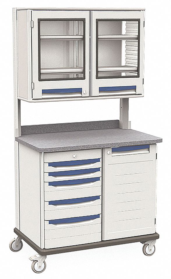 METRO, Polymer, (2) Swivel/(2) Swivel with Brake, Mobile Medical Equipment Workstations 24X110