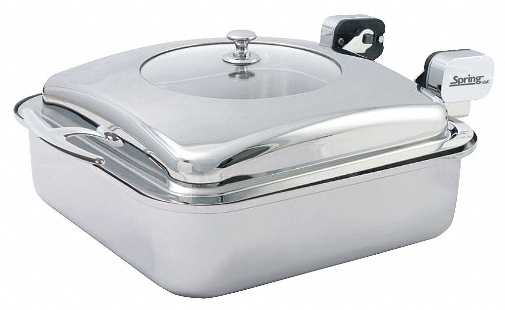 Buffet Server: 15 3/8 in Overall Lg, 19 in Overall Dp, 7 in Overall Ht, Stainless Steel