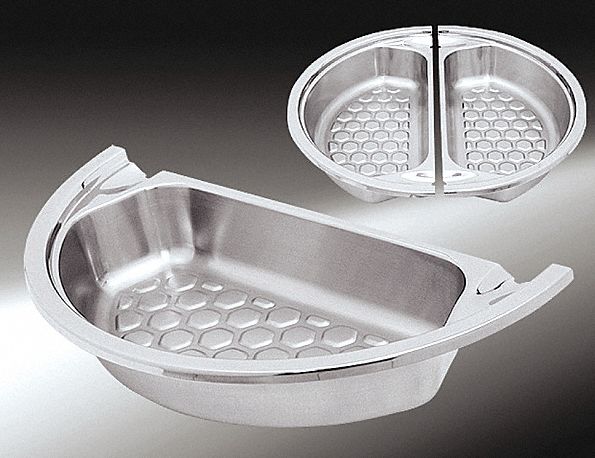 Food Pan: Half Size, Rectangular, 1.8 ga Gauge, 4 qt Capacity, 14 1/8 in Overall Lg